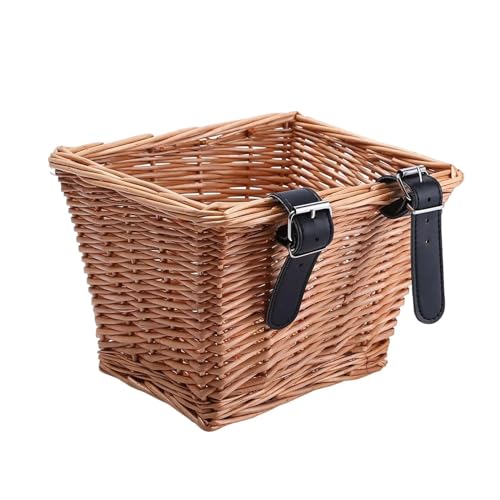 Hundekorb Fahrrad Vorne Weidenfahrradkorb, Haustierträger, Fahrrad vorne, Katzen- und Hunde-Booster, Autositz-Organizer, Fracht for Reisen, Camping, Outdoor von GHHZML