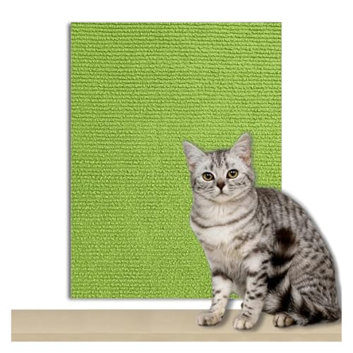 Kratzmatte Katze Selbstklebender Teppich for Katzen, Kratzbrett, Wandschutz, Anti-Katzenkratz-Sofa, DIY-Katzenkratzbrett, Sofaschutz, trimmbar(Green,30x100cm) von GHHZML