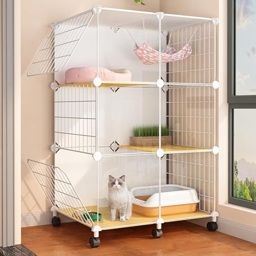 GHKFEJGDEN Katzengehege, Kätzchenkäfig für Indoor-Katzen, Katzenkäfig, Zubehör, abnehmbare Metalldraht, Hundekäfig, Katzenkiste, Haustierkäfige für Katzen (Farbe: Weiß, Größe: 74,9 cm L x 38,9 cm B x GHKFEJGDEN Katzengehege, Kätzchenkäfig für Indoor-Katzen, Katzenkäfig, Zubehör, abnehmbare Metalldraht, Hundekäfig, Katzenkiste, Haustierkäfige für Katzen (Farbe: Weiß, Größe: 74,9 cm L x 38,9 cm B x von GHKFEJGDEN