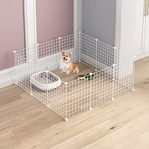 GHKFEJGDEN Katzenkäfig – Katzenkäfig Laufstall für den Innenbereich, Katzengehege, Hundekäfige, Frettchenkäfig, Hundekäfige, leicht zu reinigen, großer Übungsplatz, ideal für 1–3 Katzen (Farbe: Weiß von GHKFEJGDEN