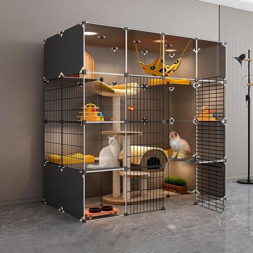 GHKFEJGDEN Katzenkäfige Indoor Groß Tragbarer Katzenkäfig 3 Etagen Katzenkäfig Haustierkäfig für Kleintiere für 1-4 Katzen Chinchilla Kleintiere GHKFEJGDEN Katzenkäfige Indoor Groß Tragbarer Katzenkäfig 3 Etagen Katzenkäfig Haustierkäfig für Kleintiere für 1-4 Katzen Chinchilla Kleintiere von GHKFEJGDEN
