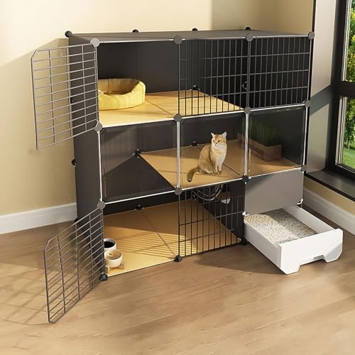 GHKFEJGDEN Katzenkäfige Innen, Katzenkäfig mit Katzentoilette 2/3 Etagen Katzenkiste Katzenlaufstall Kleintierkäfig Hundekäfig Leicht zu reinigen, Übungsplatz Ideal für 1-3 Katzen (Größe: 111 x 49 x GHKFEJGDEN Katzenkäfige Innen, Katzenkäfig mit Katzentoilette 2/3 Etagen Katzenkiste Katzenlaufstall Kleintierkäfig Hundekäfig Leicht zu reinigen, Übungsplatz Ideal für 1-3 Katzen (Größe: 111 x 49 x von GHKFEJGDEN