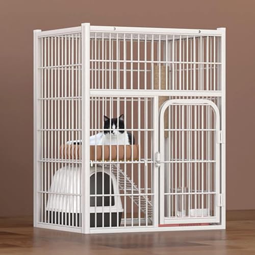GHKFEJGDEN Katzenkäfige für den Innenbereich, Kaninchenkäfig innen, Katzen-Außengehege, Metall-Katzenkiste, Frettchen-Haustierkäfig mit Türen, Rampenleitern, geeignet für Frettchen, Häschen und von GHKFEJGDEN