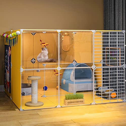 GHKFEJGDEN Katzenlaufstall, großer Katzenkäfig, Chinchilla-Käfig, abnehmbarer Metalldraht, Kleintierkäfig mit geschlossener Katzentoilette für Haustiere, Welpen, Frettchen, Kaninchen, Igel GHKFEJGDEN Katzenlaufstall, großer Katzenkäfig, Chinchilla-Käfig, abnehmbarer Metalldraht, Kleintierkäfig mit geschlossener Katzentoilette für Haustiere, Welpen, Frettchen, Kaninchen, Igel von GHKFEJGDEN