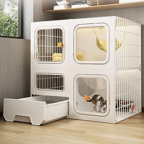 Indoor-Katzenkäfig, große Indoor-Katzenkäfige mit Katzentoilette, langlebiges und atmungsaktives PP-Material für 1-2 Katzen, Katzengehege im Freien (Color : bla Indoor-Katzenkäfig, große Indoor-Katzenkäfige mit Katzentoilette, langlebiges und atmungsaktives PP-Material für 1-2 Katzen, Katzengehege im Freien (Color : bla von GHKFEJGDEN
