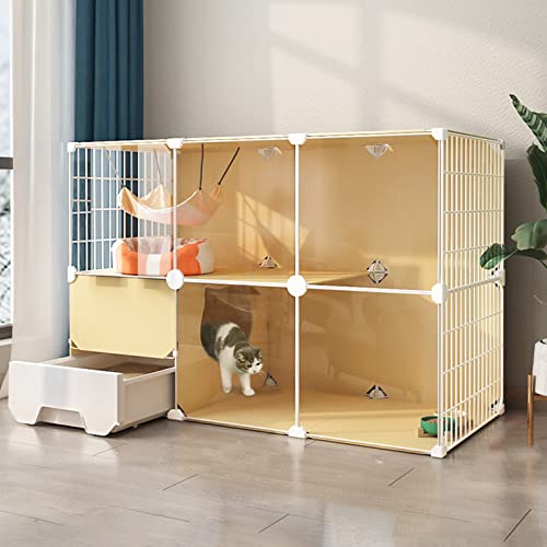 Katzenkäfig – Katzenhütten für Indoor-Katzen, Indoor-Katzenkäfige Gehege, DIY-Katzenlaufstall für Kleintiere, abnehmbare Metalldrahtzwinger für Haustierwelpen, Frettchen, Kaninchen, Igel (Größe: 107 x Katzenkäfig – Katzenhütten für Indoor-Katzen, Indoor-Katzenkäfige Gehege, DIY-Katzenlaufstall für Kleintiere, abnehmbare Metalldrahtzwinger für Haustierwelpen, Frettchen, Kaninchen, Igel (Größe: 107 x von GHKFEJGDEN