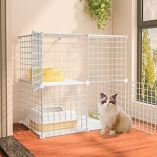 Katzenkäfig für den Innenbereich, großer Katzenkäfig, Hundekäfig, Stacheldraht, einfach zu montieren, Haustier, großer Trainingsplatz, Katzentragetasche, Outdoor, Katzenzaun, Reisen, Wohnmobil von GHKFEJGDEN