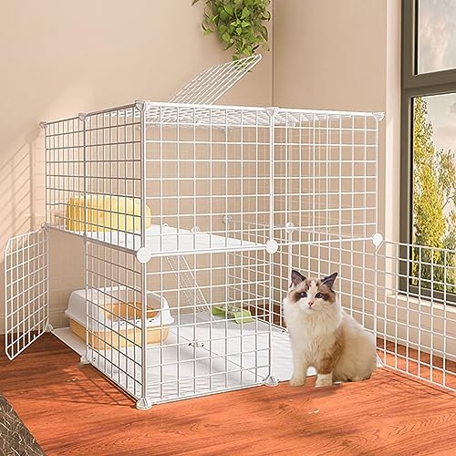 Katzenkäfig für den Innenbereich, großer Katzenkäfig, Hundekäfig, Stacheldraht, einfach zu montieren, Haustier, großer Trainingsplatz, Katzentragetasche, Outdoor, Katzenzaun, Reisen, Wohnmobil von GHKFEJGDEN
