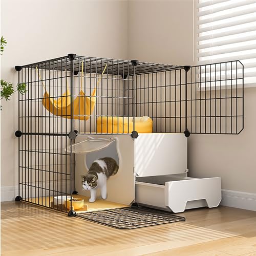 Katzenkäfige für den Innenbereich, Kätzchenkäfig, Katzengehege, DIY-Katzenlaufstall, abnehmbarer Kleintierkäfig, Katzenhaus mit Türen, Tierkäfige für 1–3 Katzen, Hase, Chinchilla (Größe : 75 x 39 x 73 von GHKFEJGDEN