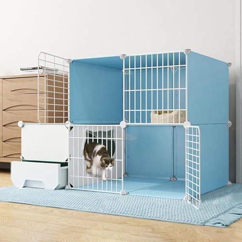 Katzenkäfige für drinnen – Indoor-Katzenkäfige Gehege für den Außenbereich, Katzengehege mit Katzentoilette, zum Selbermachen, abnehmbarer Metalldraht, Kätzchen, Zwinger, Kiste, Kleintierkäfig für von GHKFEJGDEN
