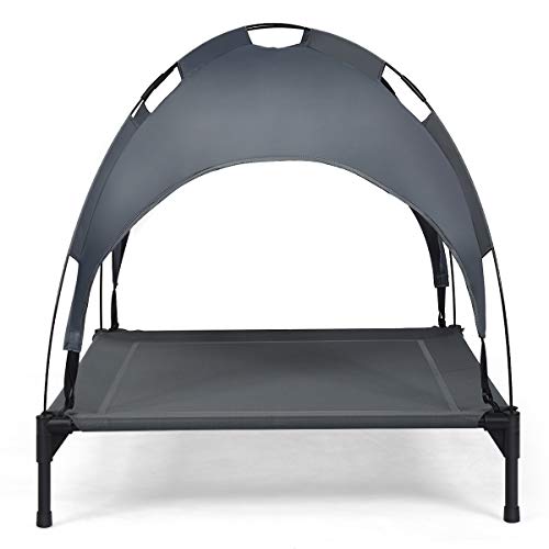 Giantex Hundebett mit abnehmbarem und wasserdichtem Vorzelt, Hundeliege, tragbar und waschbar, für drinnen und draußen, Kapazität 50 kg, 89,5 x 80 x 84 cm, Grau Giantex Hundebett mit abnehmbarem und wasserdichtem Vorzelt, Hundeliege, tragbar und waschbar, für drinnen und draußen, Kapazität 50 kg, 89,5 x 80 x 84 cm, Grau von GIANTEX