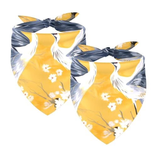 2Pcs Hunde Bandanas Hochzeit Foto Requisite Lätzchen Haustier Zubehör Haustier Schal Katzen Bandana für Hunde Welpen,Vogel und Blumenkranich von GIAPB