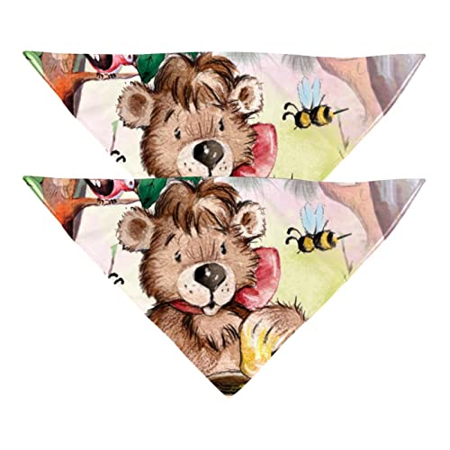 2Pcs Hundehalstücher Schals Lätzchen Haustierhalstücher verstellbares Zubehör für kleine bis große Hunde Welpen Katzen,Bär Tier 2Pcs Hundehalstücher Schals Lätzchen Haustierhalstücher verstellbares Zubehör für kleine bis große Hunde Welpen Katzen,Bär Tier von GIAPB