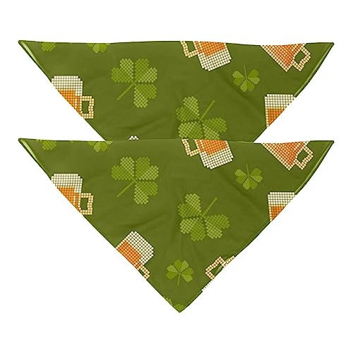 2Pcs Hundehalstücher Schals Lätzchen Haustierhalstücher verstellbares Zubehör für kleine bis große Hunde Welpen Katzen,Bierklee Elemente 2Pcs Hundehalstücher Schals Lätzchen Haustierhalstücher verstellbares Zubehör für kleine bis große Hunde Welpen Katzen,Bierklee Elemente von GIAPB