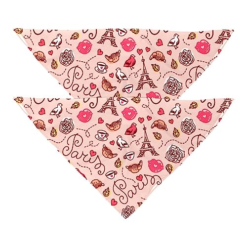 2Pcs Hundehalstücher Schals Lätzchen Haustierhalstücher verstellbares Zubehör für kleine bis große Hunde Welpen Katzen,Eiffelturm Lippen und Vogel 2Pcs Hundehalstücher Schals Lätzchen Haustierhalstücher verstellbares Zubehör für kleine bis große Hunde Welpen Katzen,Eiffelturm Lippen und Vogel von GIAPB