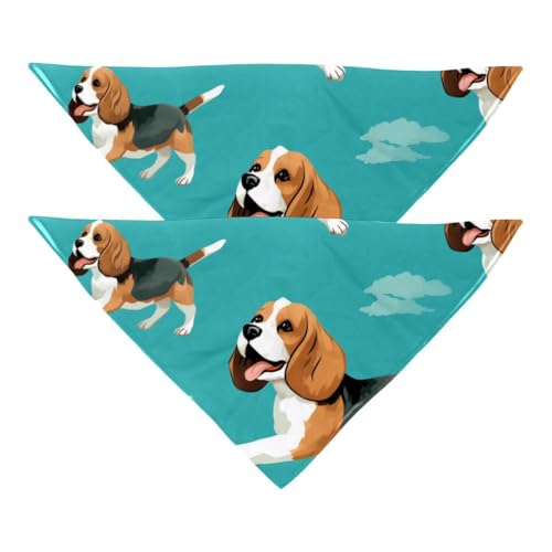 2Pcs Hundehalstücher Schals Lätzchen Haustierhalstücher verstellbares Zubehör für kleine bis große Hunde Welpen Katzen,Tierhund, Blauer Hintergrund von GIAPB