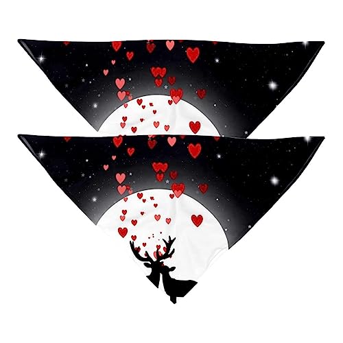 2Pcs Hundehalstücher Schals Lätzchen Haustierhalstücher verstellbares Zubehör für kleine bis große Hunde Welpen Katzen,Valentinstag Rentier 2Pcs Hundehalstücher Schals Lätzchen Haustierhalstücher verstellbares Zubehör für kleine bis große Hunde Welpen Katzen,Valentinstag Rentier von GIAPB