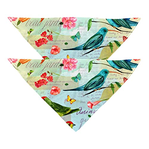 2Pcs Hundehalstücher Schals Lätzchen Haustierhalstücher verstellbares Zubehör für kleine bis große Hunde Welpen Katzen,Vogel Blumen Schmetterling 2Pcs Hundehalstücher Schals Lätzchen Haustierhalstücher verstellbares Zubehör für kleine bis große Hunde Welpen Katzen,Vogel Blumen Schmetterling von GIAPB