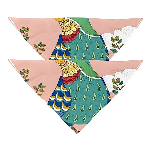 2Pcs Hundehalstücher Schals Lätzchen Haustierhalstücher verstellbares Zubehör für kleine bis große Hunde Welpen Katzen,Vogel rosa Hintergrund von GIAPB