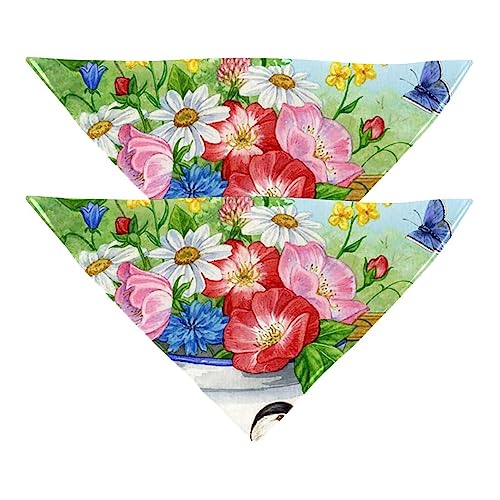 2Pcs Hundehalstücher Schals Lätzchen Haustierhalstücher verstellbares Zubehör für kleine bis große Hunde Welpen Katzen,Willkommen Schmetterlings Blumen Vögel 2Pcs Hundehalstücher Schals Lätzchen Haustierhalstücher verstellbares Zubehör für kleine bis große Hunde Welpen Katzen,Willkommen Schmetterlings Blumen Vögel von GIAPB