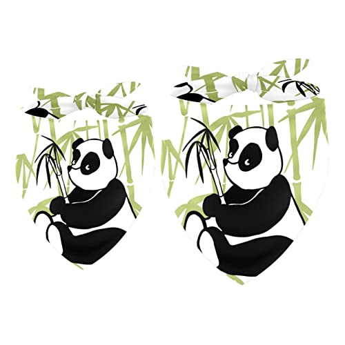 2Pcs Hundehalstücher Taschentücher Schals Lätzchen Kopftücher Schals Zubehör für Hunde Katzen Haustierliebhaber,Cartoon Tier Panda von GIAPB