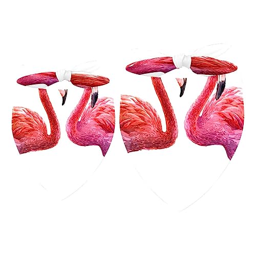 2Pcs Hundehalstücher Taschentücher Schals Lätzchen Kopftücher Schals Zubehör für Hunde Katzen Haustierliebhaber,Roter Flamingo Vogel von GIAPB