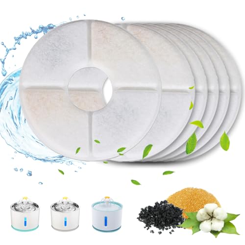 GIAPINST 6 Stück Katzenbrunnen Filter, Trinkbrunnen filter für 2.4L/83oz Wasserspender Katzen, Ersatzfilter Wasserbrunnen für Katzen, Harz aktivierte Kohlenstoff Dreifacher Filtration GIAPINST 6 Stück Katzenbrunnen Filter, Trinkbrunnen filter für 2.4L/83oz Wasserspender Katzen, Ersatzfilter Wasserbrunnen für Katzen, Harz aktivierte Kohlenstoff Dreifacher Filtration von GIAPINST