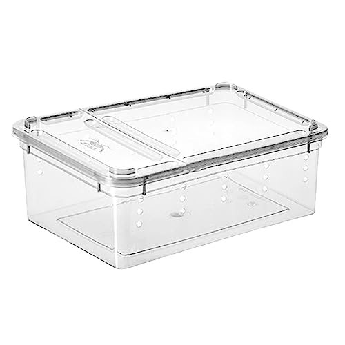 Reptilien-Futterbox, staubdichte transparente Box, Zuchtaufbewahrung mit Abdeckung, Haustier-Zuchtbox, Kunststoff-Reptilienkäfig, Haustier-Futterbox aus Kunststoff, Kunststoffbox für die Zucht. von GIBOH