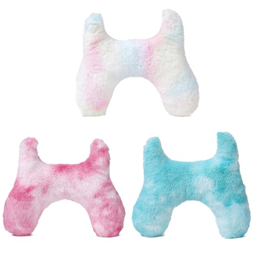 GIBZ 3 Stück Krawattenfarbe Katzenkissen Plüsch Kissen für Katzen Haustier Beruhigendes Spielzeug Niedliches Polster Nackenschutz von GIBZ