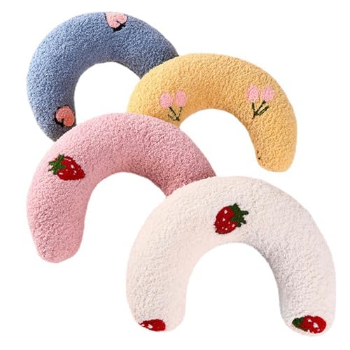 GIBZ 4 Stück Plüsch Katzenkissen mit Niedlichem Stickmuster Weiches Kissen für Katzen Haustier Nackenkissen Katzenminze Spielzeug GIBZ 4 Stück Plüsch Katzenkissen mit Niedlichem Stickmuster Weiches Kissen für Katzen Haustier Nackenkissen Katzenminze Spielzeug von GIBZ