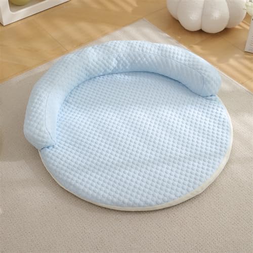 GIBZ Abziehbarer Hundebett mit Reißverschluss, Waschbare Katzen Matte mit Nackenkissen, Atmungsaktive Sommer Schlafmatte, Blau, 60cm GIBZ Abziehbarer Hundebett mit Reißverschluss, Waschbare Katzen Matte mit Nackenkissen, Atmungsaktive Sommer Schlafmatte, Blau, 60cm von GIBZ