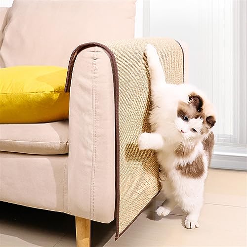 GIBZ Bambus Kratzmatte für Katzen Sofa Vertikaler Möbelschutz Rutschfester Kratzteppich Innenbereich Natürlich, mit Schraubnägeln, 40×60cm von GIBZ