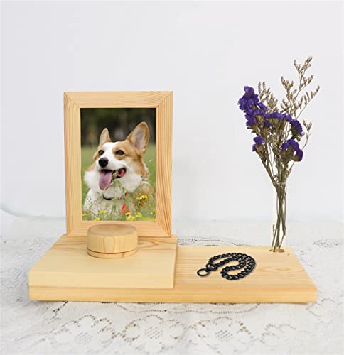 GIBZ Bilderrahmen aus Holz für Hunde und Katzen mit Tierfellknäuel Raum für Erinnerung, Verlängern, Helle Farbe von GIBZ