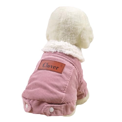 GIBZ Extra Warmer Hundewintermantel Hunde Fleece Sherpa Gefüttert Kaltwettermäntel Haustier Warme Jacke Gepolsterte Kleidung für Kleine Rosa von GIBZ