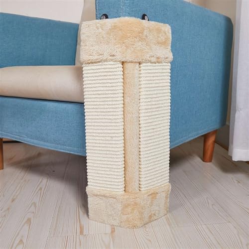 GIBZ Faltbare Katzenkratzmatte für Couch Wandecke Vertikaler Sisal Möbelschutz Katzen Plüsch Kratzmatte, Beige, 40x23x2.3cm von GIBZ