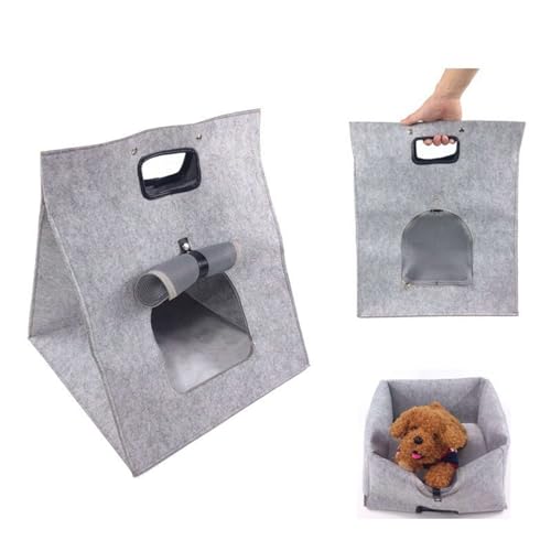 GIBZ Filz Katzenbett Indoor Tragbares Versteck Katzennest Abnehmbares Süßes Katzenhaus mit Reißverschluss, Grau GIBZ Filz Katzenbett Indoor Tragbares Versteck Katzennest Abnehmbares Süßes Katzenhaus mit Reißverschluss, Grau von GIBZ