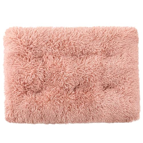 GIBZ Flauschig Hundebett Matte, Warme und Dicke Hundematte, Waschbares Kunstfell Plüsch Katzennest, Hundebett für Kaltes Winterwetter, Errötendes Rosa, 2XL(110x75cm) von GIBZ