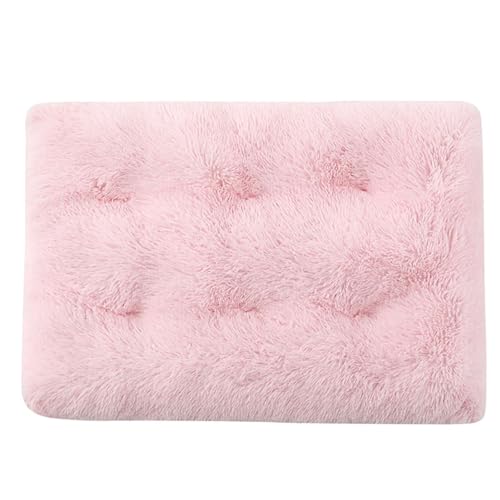 GIBZ Flauschig Hundebett Matte, Warme und Dicke Hundematte, Waschbares Kunstfell Plüsch Katzennest, Hundebett für Kaltes Winterwetter, Hell-Pink, 3XL(125x85cm) von GIBZ