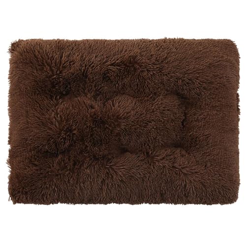 GIBZ Flauschig Hundebett Matte, Warme und Dicke Hundematte, Waschbares Kunstfell Plüsch Katzennest, Hundebett für Kaltes Winterwetter, Kaffee, S(55x40cm) von GIBZ