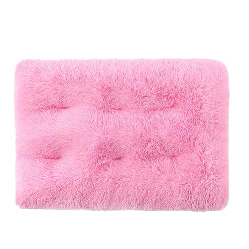 GIBZ Flauschig Hundebett Matte, Warme und Dicke Hundematte, Waschbares Kunstfell Plüsch Katzennest, Hundebett für Kaltes Winterwetter, Rosa, L(80x55cm) von GIBZ