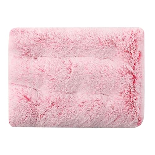 GIBZ Flauschig Hundebett Matte, Warme und Dicke Hundematte, Waschbares Kunstfell Plüsch Katzennest, Hundebett für Kaltes Winterwetter, Tie Dye Rosa, S(55x40cm) von GIBZ