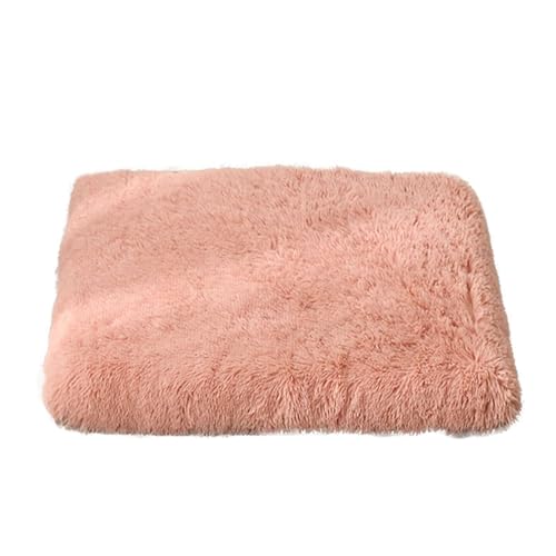 GIBZ Flauschig Hundematte, Warme Haustier Nest, Hundebett mit Wasserfest Memory Foam, Waschbares Kunstfell Plüsch Katzennest, Errötendes Rosa, 100x75x10cm von GIBZ