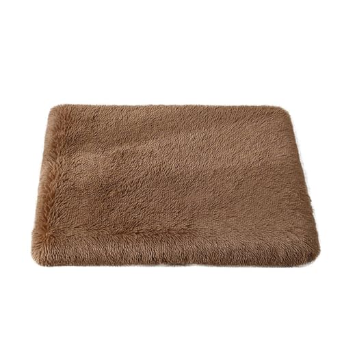 GIBZ Flauschig Hundematte, Warme Haustier Nest, Hundebett mit Wasserfest Memory Foam, Waschbares Kunstfell Plüsch Katzennest, Khaki, 120x75x10cm von GIBZ