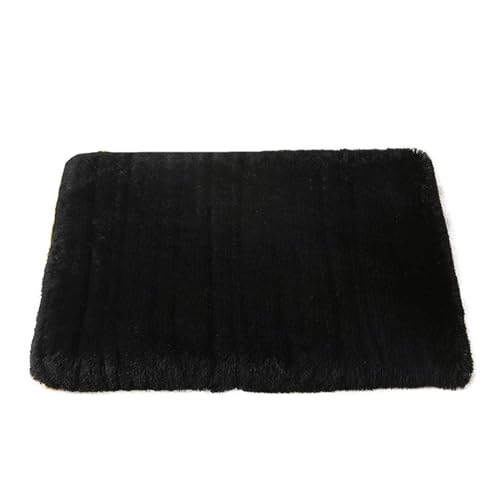 GIBZ Flauschig Hundematte, Warme Haustier Nest, Hundebett mit Wasserfest Memory Foam, Waschbares Kunstfell Plüsch Katzennest, Schwarz, 120x75x10cm von GIBZ