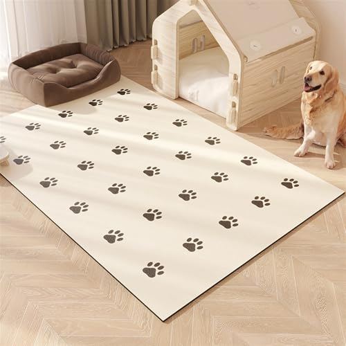 GIBZ Fütterung Matte Großes für Katzen Hunde Napfunterlage Rutschfestes Futternapf Unterlage Kunstleder Futtermatte Wasserdichtes Stil 4 140x200cm von GIBZ