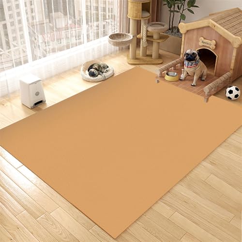 GIBZ Futternapf Unterlage Großes für Katzen Hunde Futtermatte Rutschfestes Kunstleder Fütterung Matte Wasserdichtes Napfunterlage, Dicke 4 mm Orange 140x200cm von GIBZ