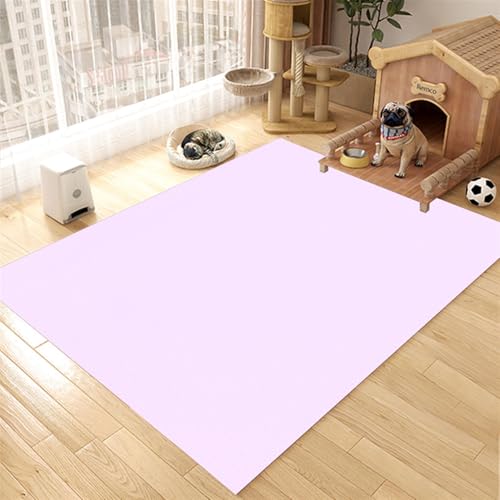 GIBZ Futternapf Unterlage Großes für Katzen Hunde Futtermatte Rutschfestes Kunstleder Fütterung Matte Wasserdichtes Napfunterlage, Dicke 4 mm Rosa 140x200cm von GIBZ