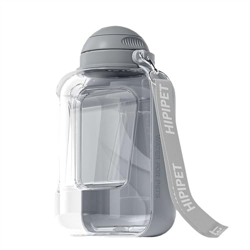 GIBZ Groß Hunde Wasserflasche für Unterwegs, Faltbar Auslaufsicher Haustier Trinkflasche für Spaziergänge im Freien, Wandern, Reisen, Grau, 1,5L GIBZ Groß Hunde Wasserflasche für Unterwegs, Faltbar Auslaufsicher Haustier Trinkflasche für Spaziergänge im Freien, Wandern, Reisen, Grau, 1,5L von GIBZ