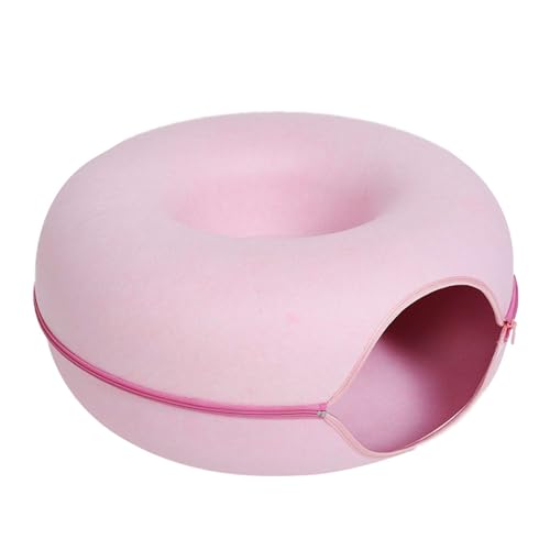GIBZ Große Katzenhöhle Katzenbett aus Filz in Donut-Form mit Reißverschluss Kuschelhöhle Abnehmbar Bis Zu 30 Pfund für Kätzchen Kleintiere Rosa 60x60x30cm GIBZ Große Katzenhöhle Katzenbett aus Filz in Donut-Form mit Reißverschluss Kuschelhöhle Abnehmbar Bis Zu 30 Pfund für Kätzchen Kleintiere Rosa 60x60x30cm von GIBZ