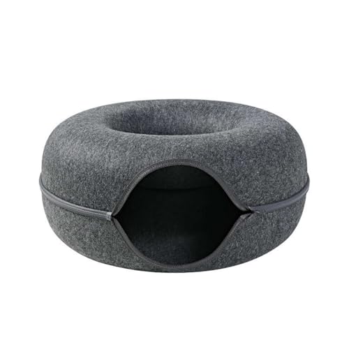 GIBZ Große Katzenhöhle Katzenbett aus Filz in Donut-Form mit Reißverschluss Kuschelhöhle Abnehmbar Bis Zu 30 Pfund für Kätzchen Kleintiere Schwarz 60x60x30cm GIBZ Große Katzenhöhle Katzenbett aus Filz in Donut-Form mit Reißverschluss Kuschelhöhle Abnehmbar Bis Zu 30 Pfund für Kätzchen Kleintiere Schwarz 60x60x30cm von GIBZ